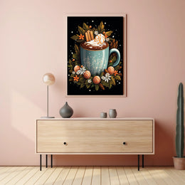 Cozy Seasonal Beverage Art Poster - Abstract or Artistic Poster