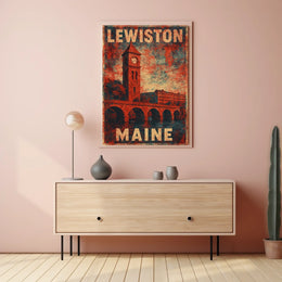 Lewiston, Maine Vintage Charm Vintage Poster