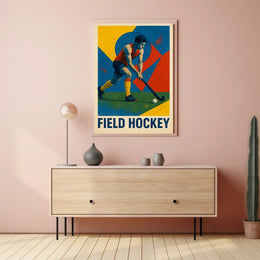 Dynamic Field Hockey Sports Art Poster