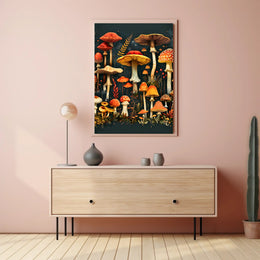 Enchanted Fungi Forest William Morris Art Poster