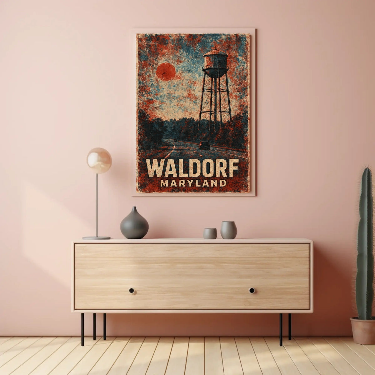 Water Tower Americana Retro Nostalgic Poster