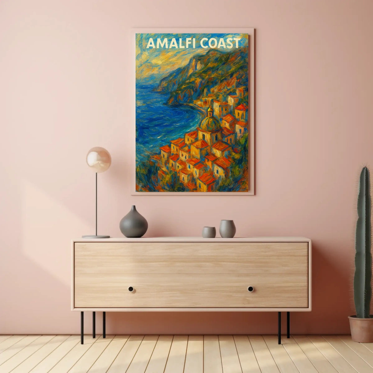Amalfi Coast Poster Art Print for Coastal Home Decor