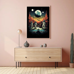 Sci-Fi Visionary Landscape on Alien Planet Futuristic Sci-Fi Poster
