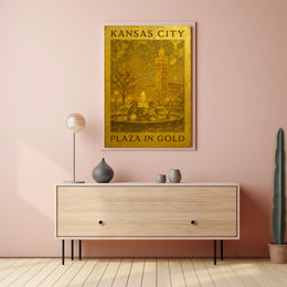 Kansas City Plaza In Gold Poster