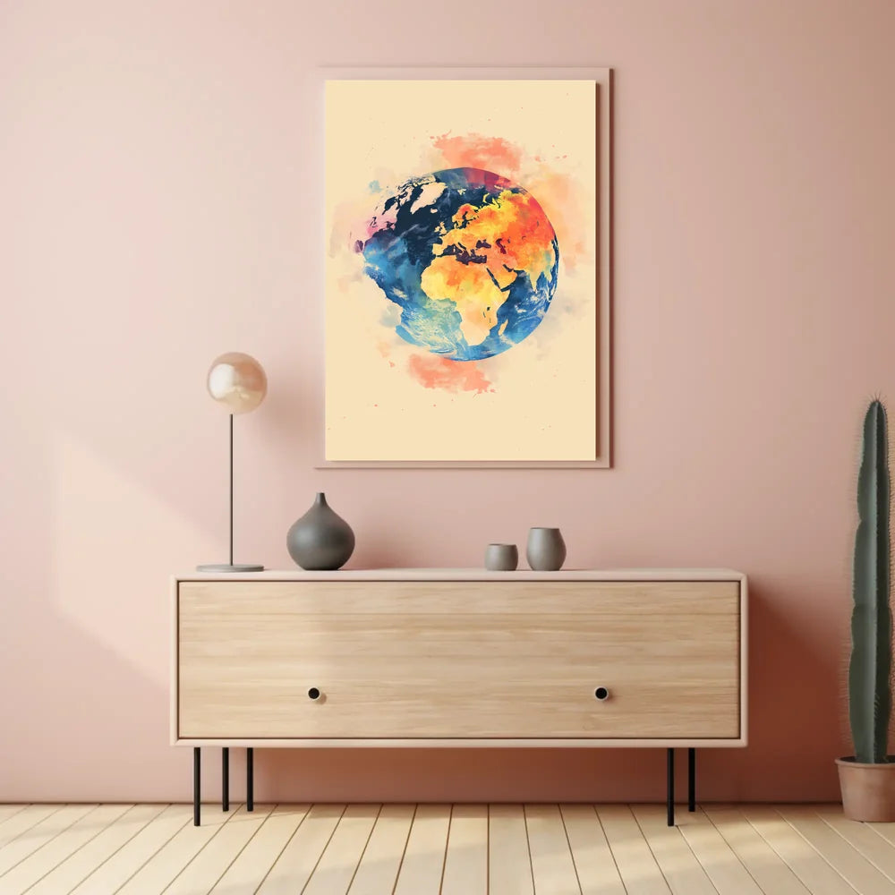 Vibrant Futuristic Cityscape Art Poster