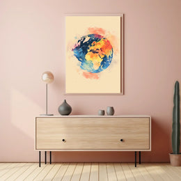 Vibrant Futuristic Cityscape Art Poster