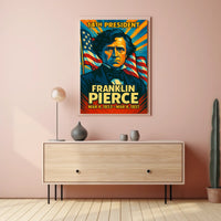 Franklin Pierce 14th President of the United States Colorful Comic Book Style Poster