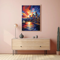 Sydney Harbor Twilight Scenic Art Travel Poster