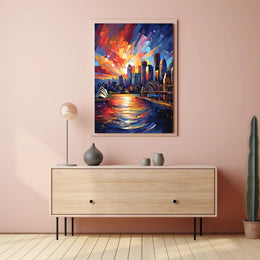 Sydney Harbor Twilight Scenic Art Travel Poster