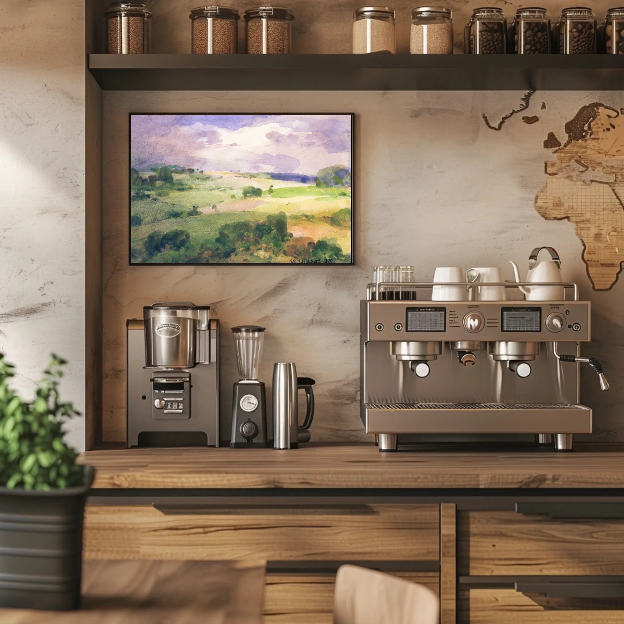 Serene Landscape Watercolor Poster