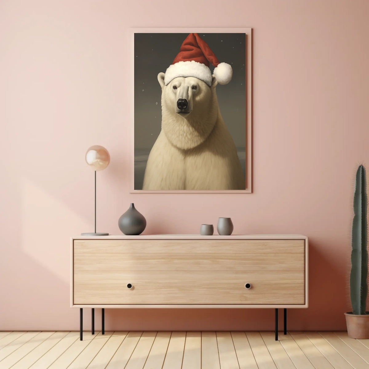 Festive Polar Bear Poster