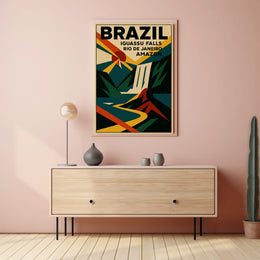 Vintage Brazil Travel Poster: Iguassu & Rio Adventure