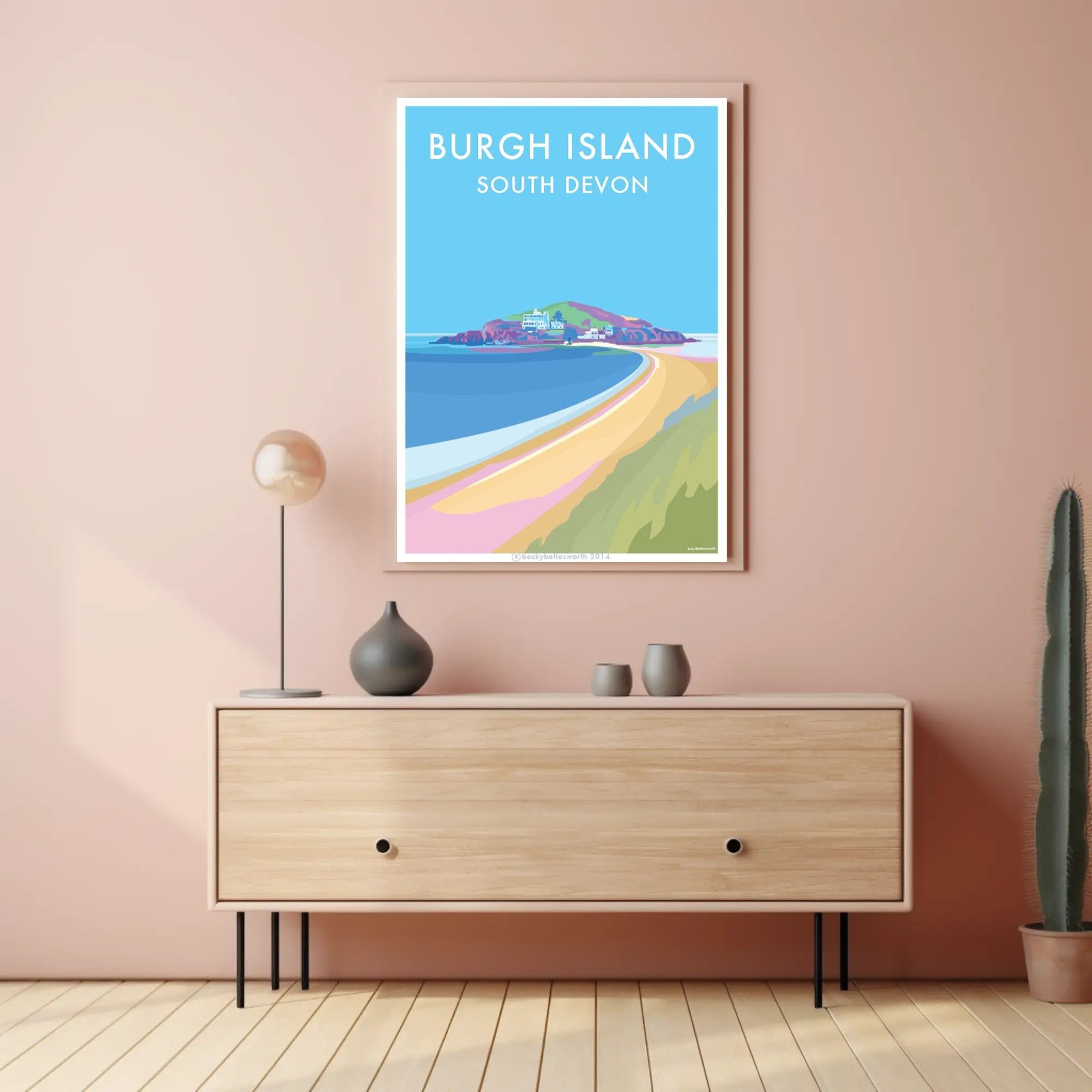 Burgh Island Vibrant Coastal Scene Travel Poster PosterGoat