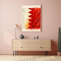 Abstract Bahrain Flag Abstract Poster