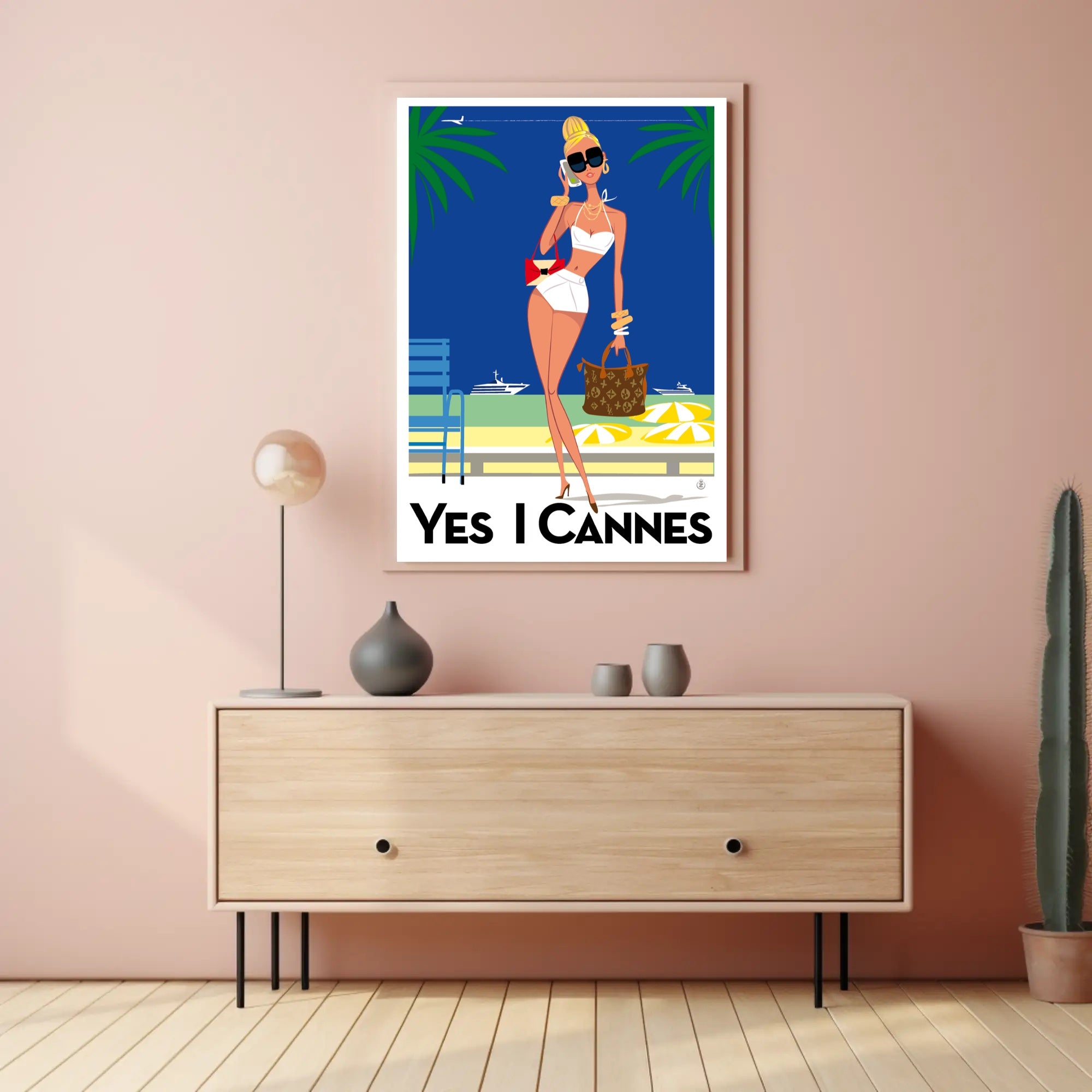 Glamorous Seaside Escape Art Print - Travel Poster PosterGoat