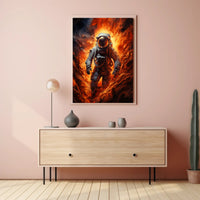 Astronaut In Flames Poster PosterGoat