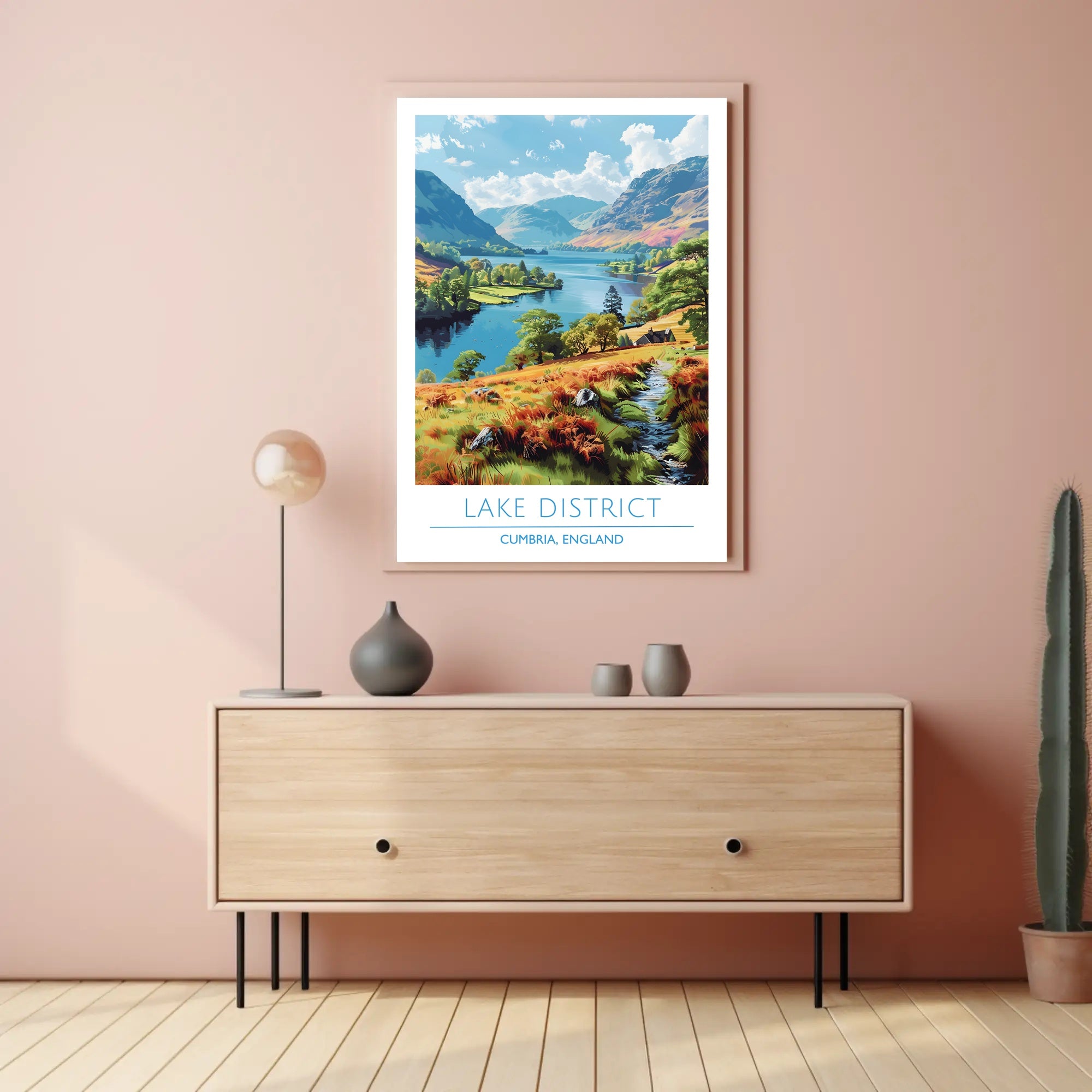 Lake District Escape: Vintage Style Travel Poster