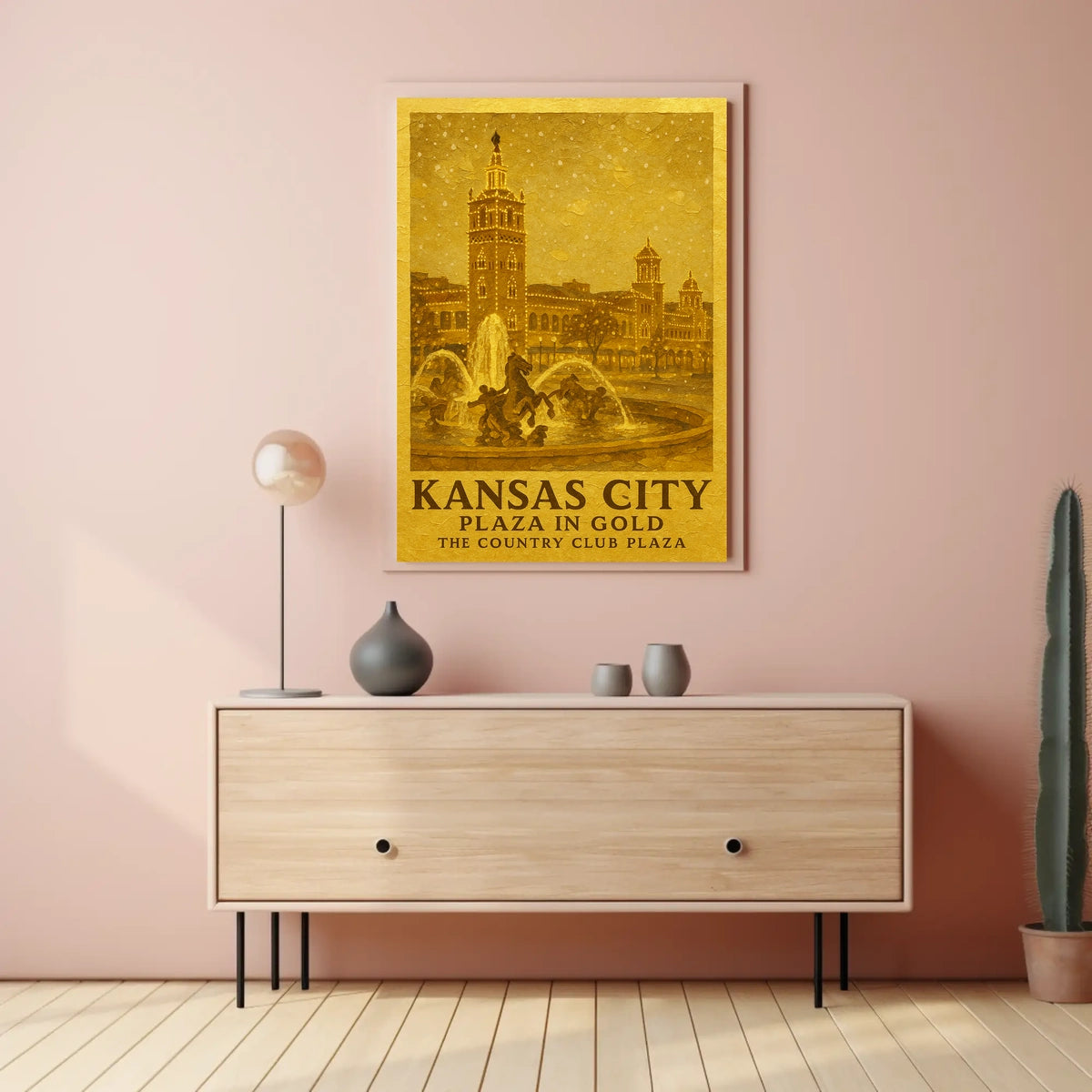 Kansas City Plaza In Gold Poster
