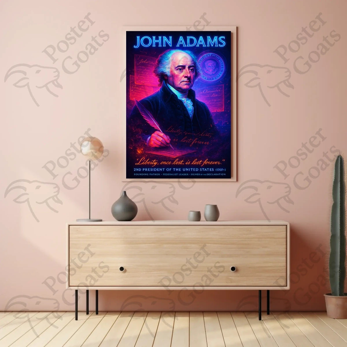 John Adams Portrait in Historical or Presidential Poster