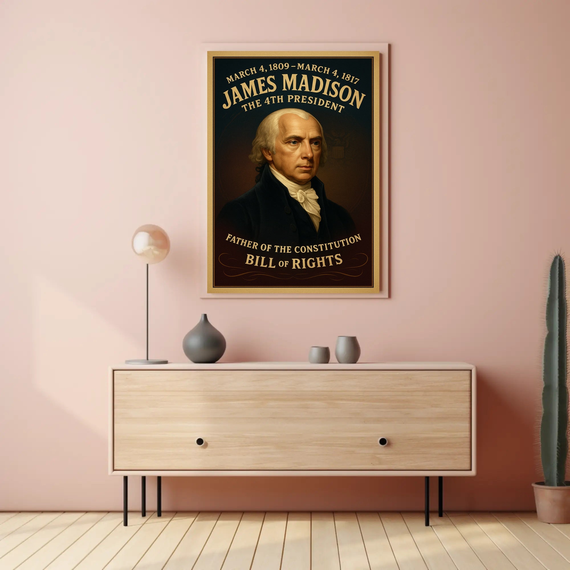 James Madison Presidential Legacy Vintage Historical Poster PosterGoat