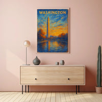 Washington Monument At Sunset Poster