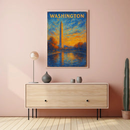 Washington Monument At Sunset Poster