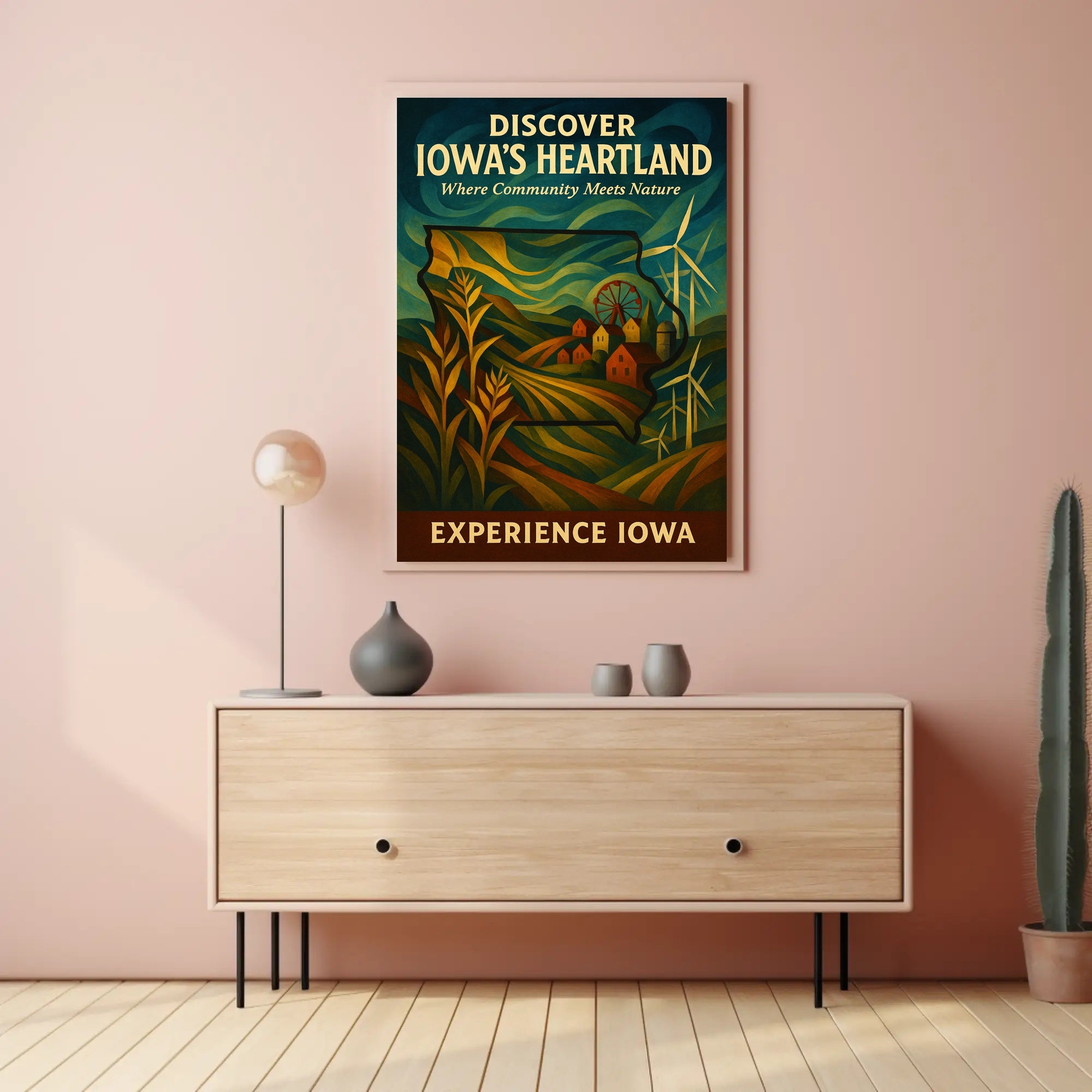 Iowa Tourism: Nature and Community, Travel Poster