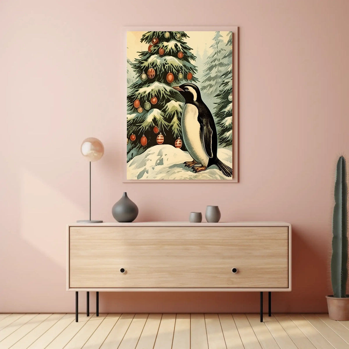 Festive Penguin Wonderland Poster
