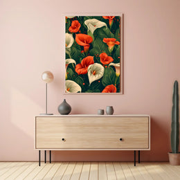 Vibrant Calla Lilies Wall Art Print