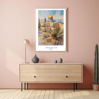 Jerusalem Architectural Watercolor Art Travel Poster PosterGoat