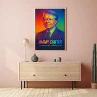 Jimmy Carter 39th President of the United States Neon Gradient Overlay Poster