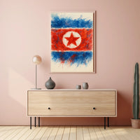 Abstract North Korean Flag Abstract Poster