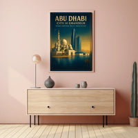Abu Dhabi's Iconic Landmarks in Urban Cityscape Poster