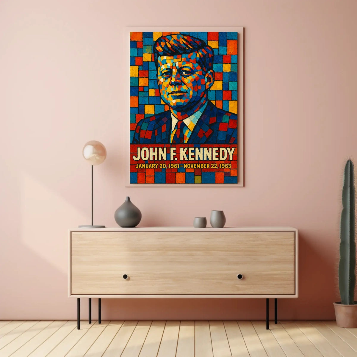John F. Kennedy A Colorful Tribute Poster