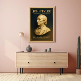 Prestigious Vintage Poster Featuring 10th U.S. President PosterGoat