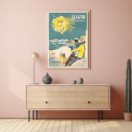 Vibrant Bavarian Alps Ski Scene Travel Poster PosterGoat