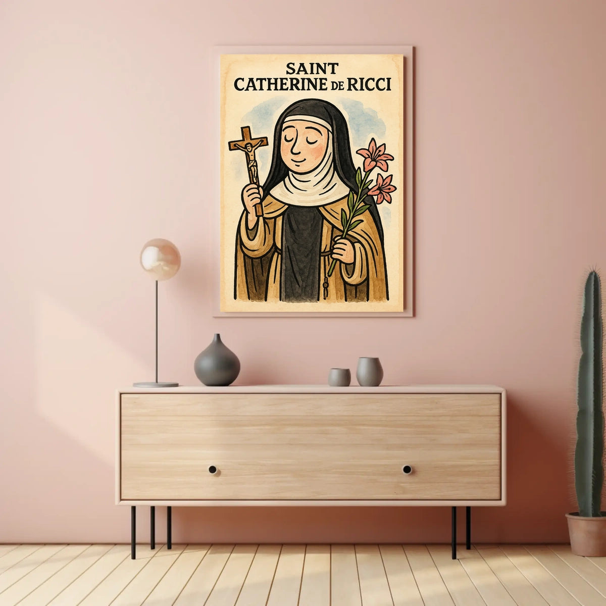 Saint Catherine De Ricci Figure Wall Art Print Poster