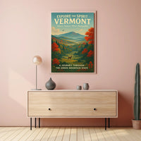 Vermont Travel Poster Vintage Scenic Wall Art