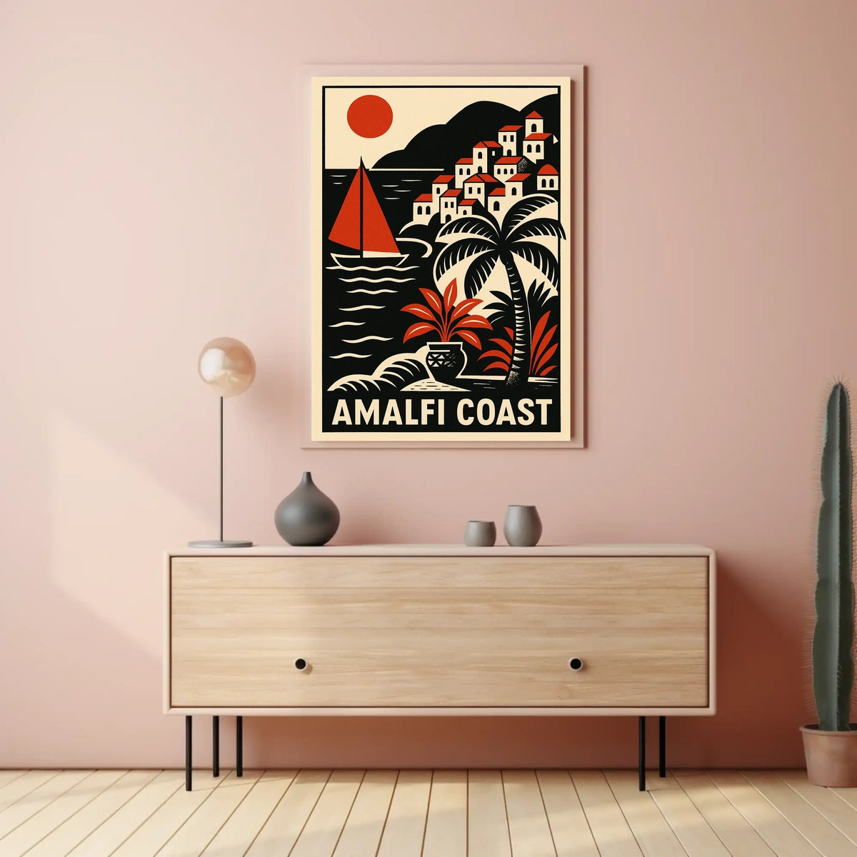 Amalfi Coast Travel Poster 18x24 Coastal Wall Art Decor