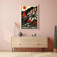 Amalfi Coast Travel Poster 18x24 Coastal Wall Art Decor