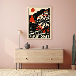 Amalfi Coast Travel Poster 18x24 Coastal Wall Art Decor