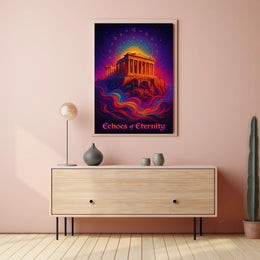 Echoes of Eternity: Surreal Greek Temple Poster