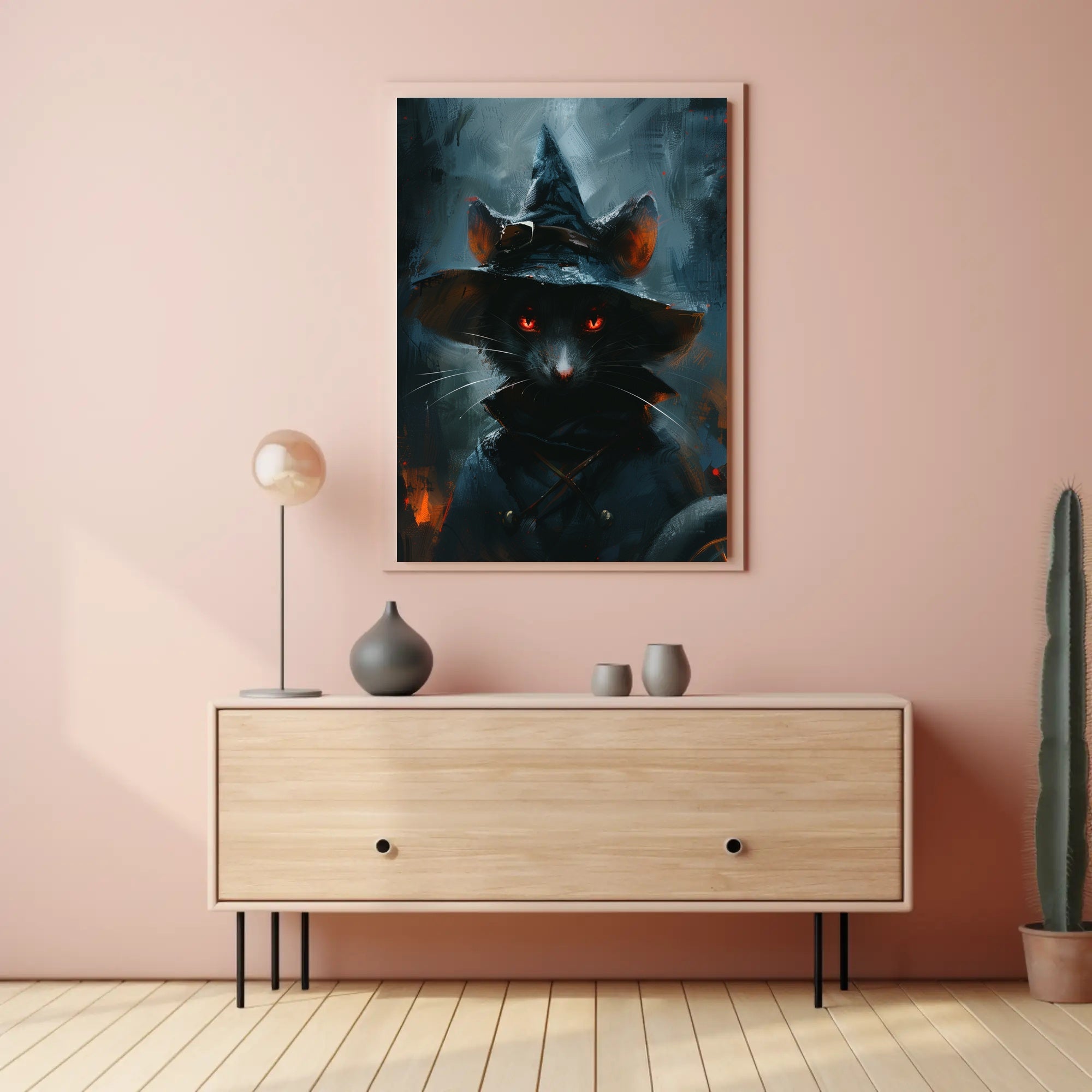 Enchanted Feline Sorcerer Poster PosterGoat