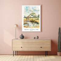 Hwange National Park Watercolor Art National Park Poster PosterGoat