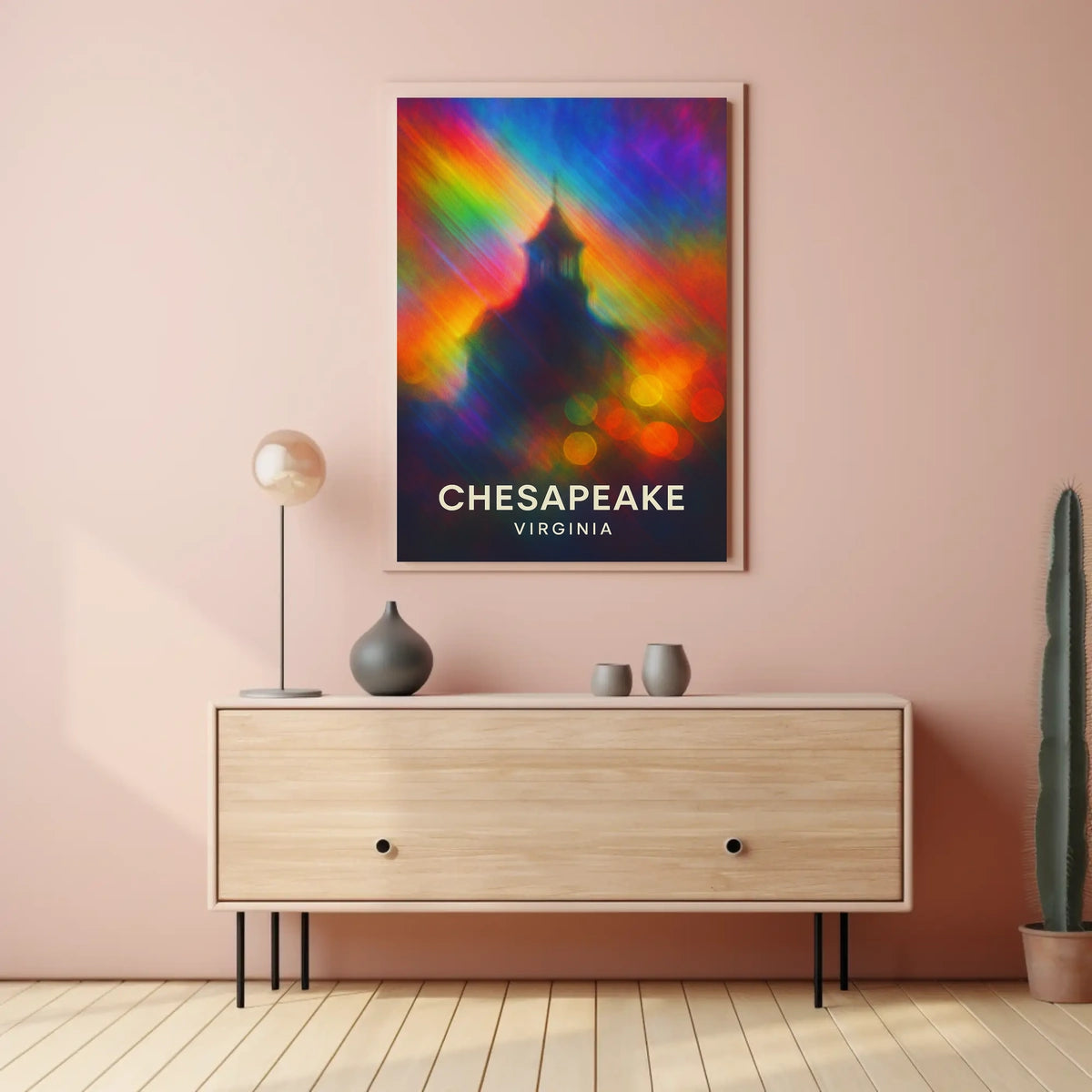 Chesapeake Virginia Scenic Travel Art Minimalist Realism Decor Souvenir Wanderlust Cityscape Inspiration Poster