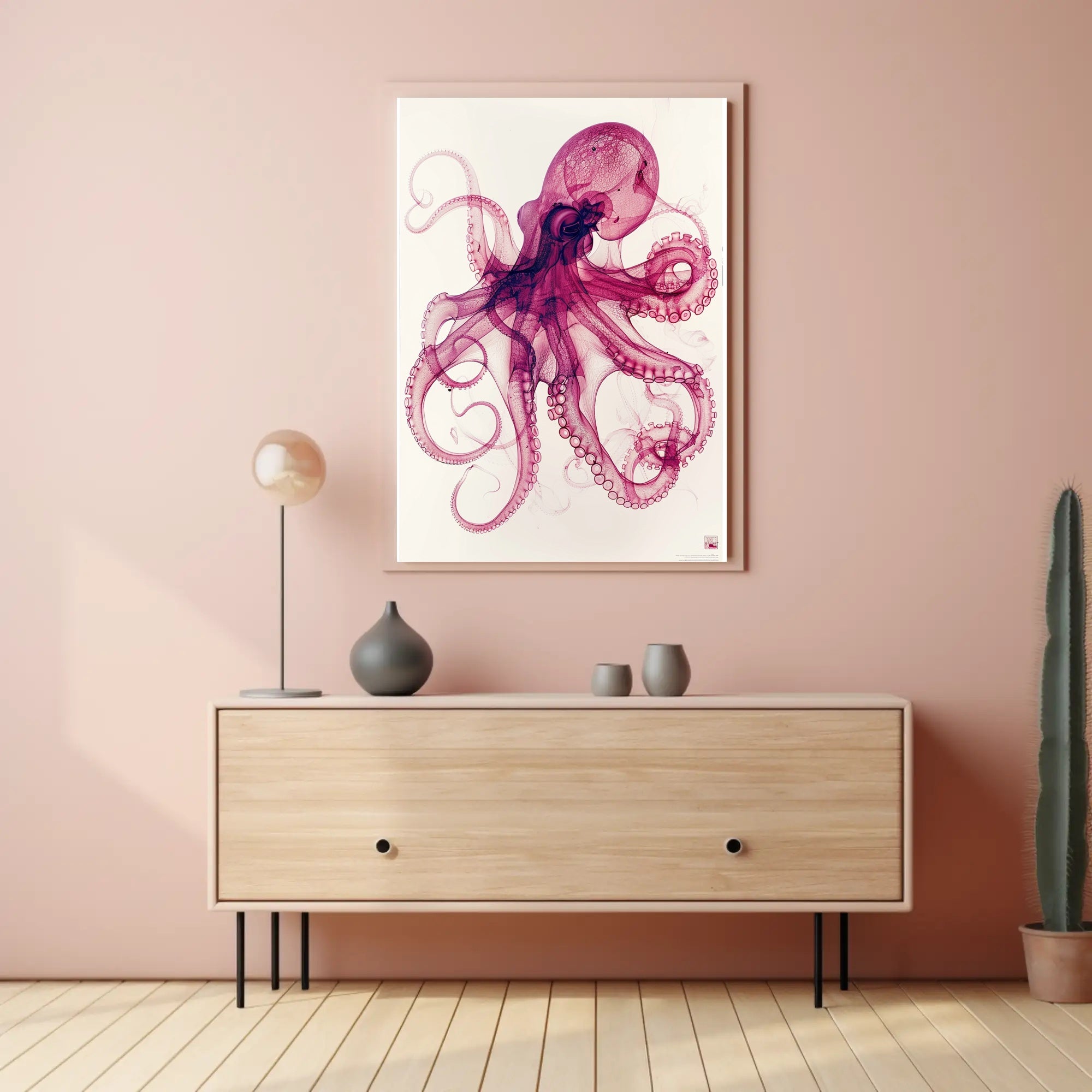 The Graceful Octopus Art Print Poster for Home Decor PosterGoat