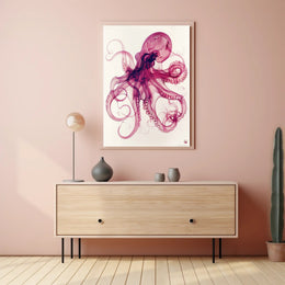 The Graceful Octopus Art Print Poster for Home Decor PosterGoat