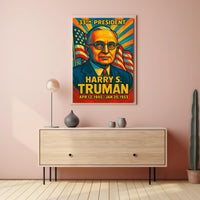 Harry S. Truman 33rd President of the United States Colorful Comic Book Style Poster