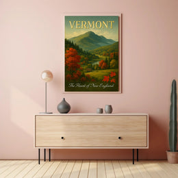 Vermont Autumn Landscape Travel Poster