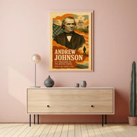 Andrew Johnson 17th President of the United States Layered Digital Collage Poster
